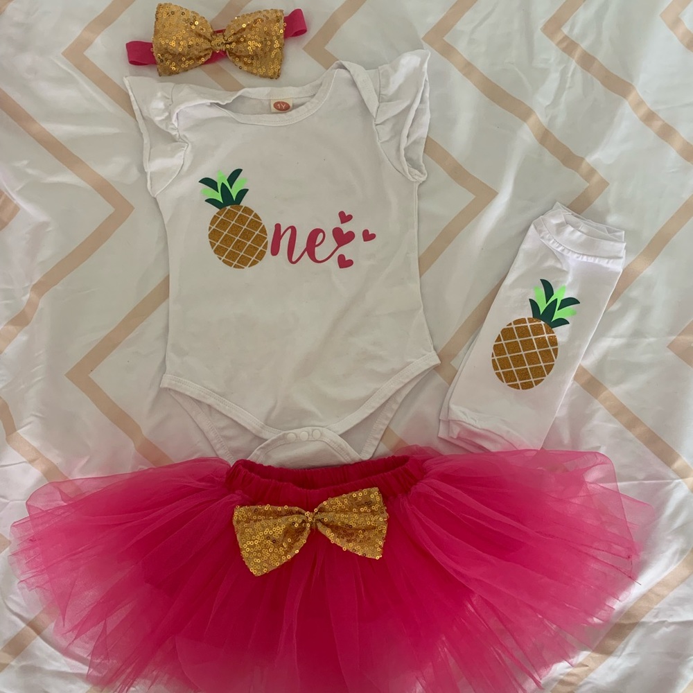 First birthday outfit with pineapple
